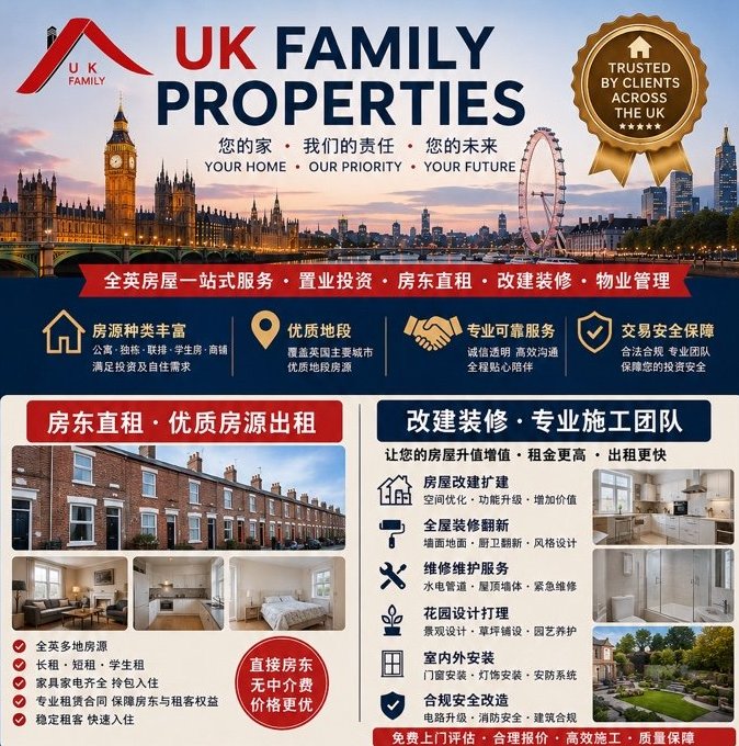 【全英国】房东直租及改建装修