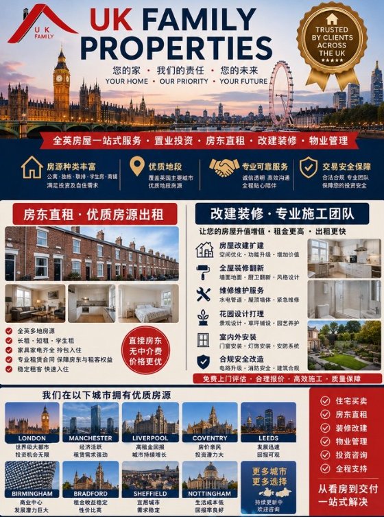 【全英国】房东直租及改建装修