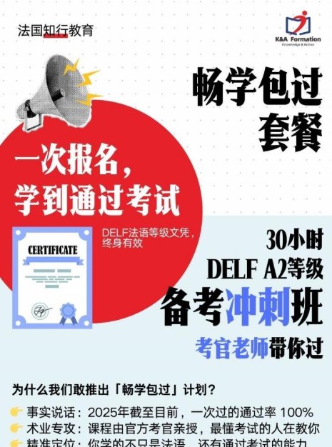 【全法】续居留A2法语畅学包过（学到拿证为止）