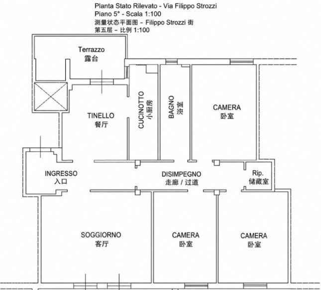 【Prato】阳光超市对面150平住家出售（5楼带电梯，三房+大客厅）