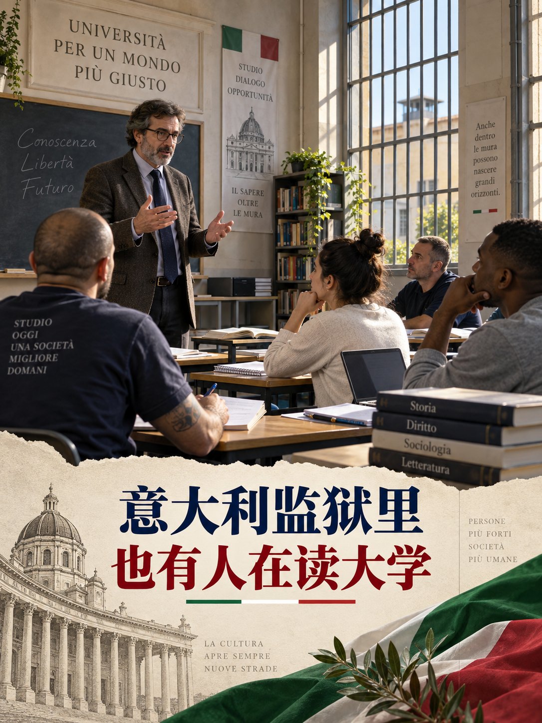 意大利监狱里，也有人在准备大学考试