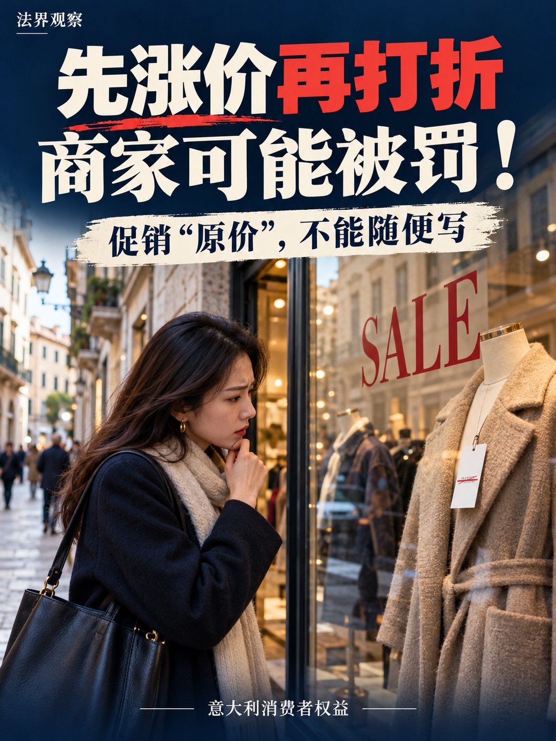 在意大利，先涨价再打折，商家可能被罚！