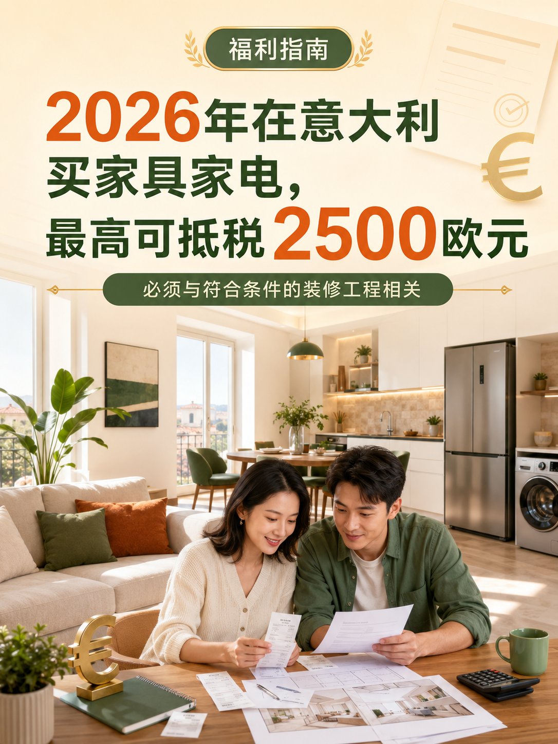 2026年在意大利买家具家电，最高可抵税2500欧元