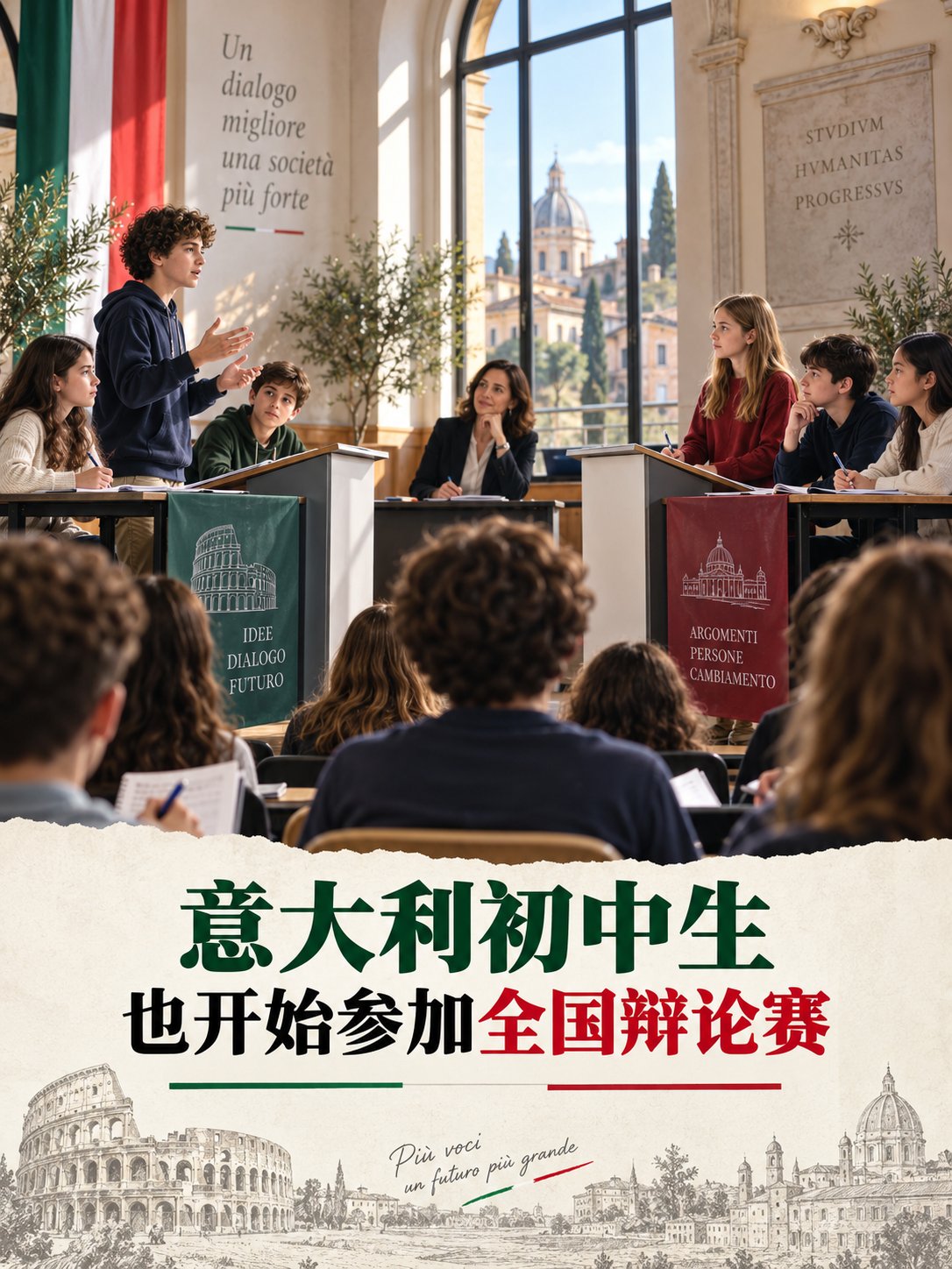 意大利初中生，也开始参加全国辩论赛了