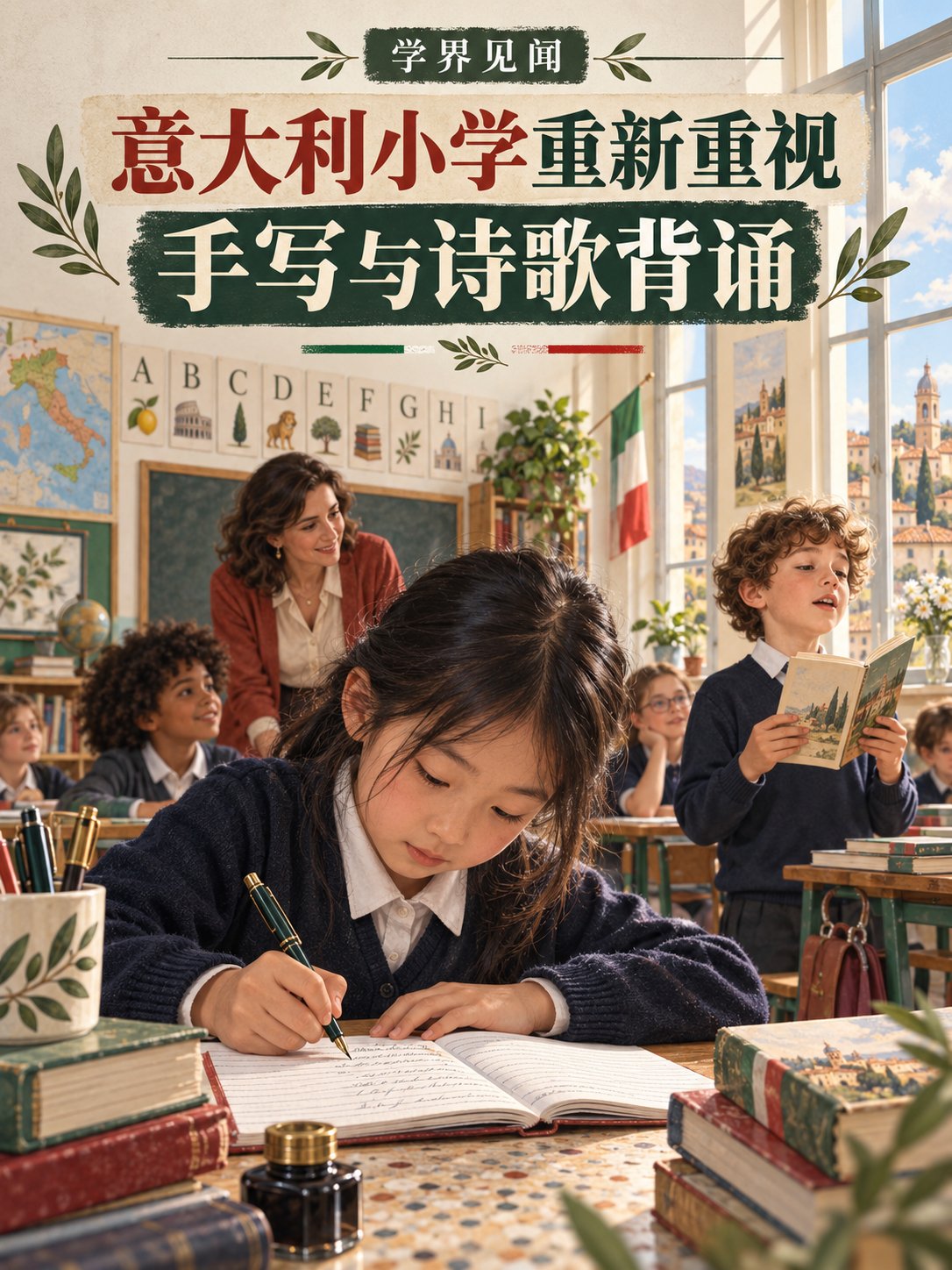 新学年，意大利小学重新重视手写和背诗