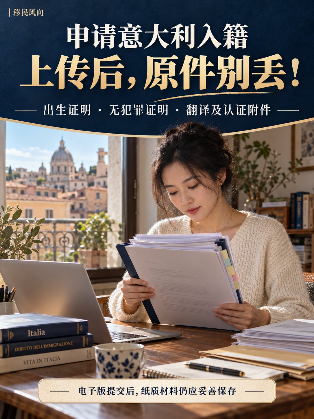 申请意大利入籍，材料上传后，纸质原件别急着丢！