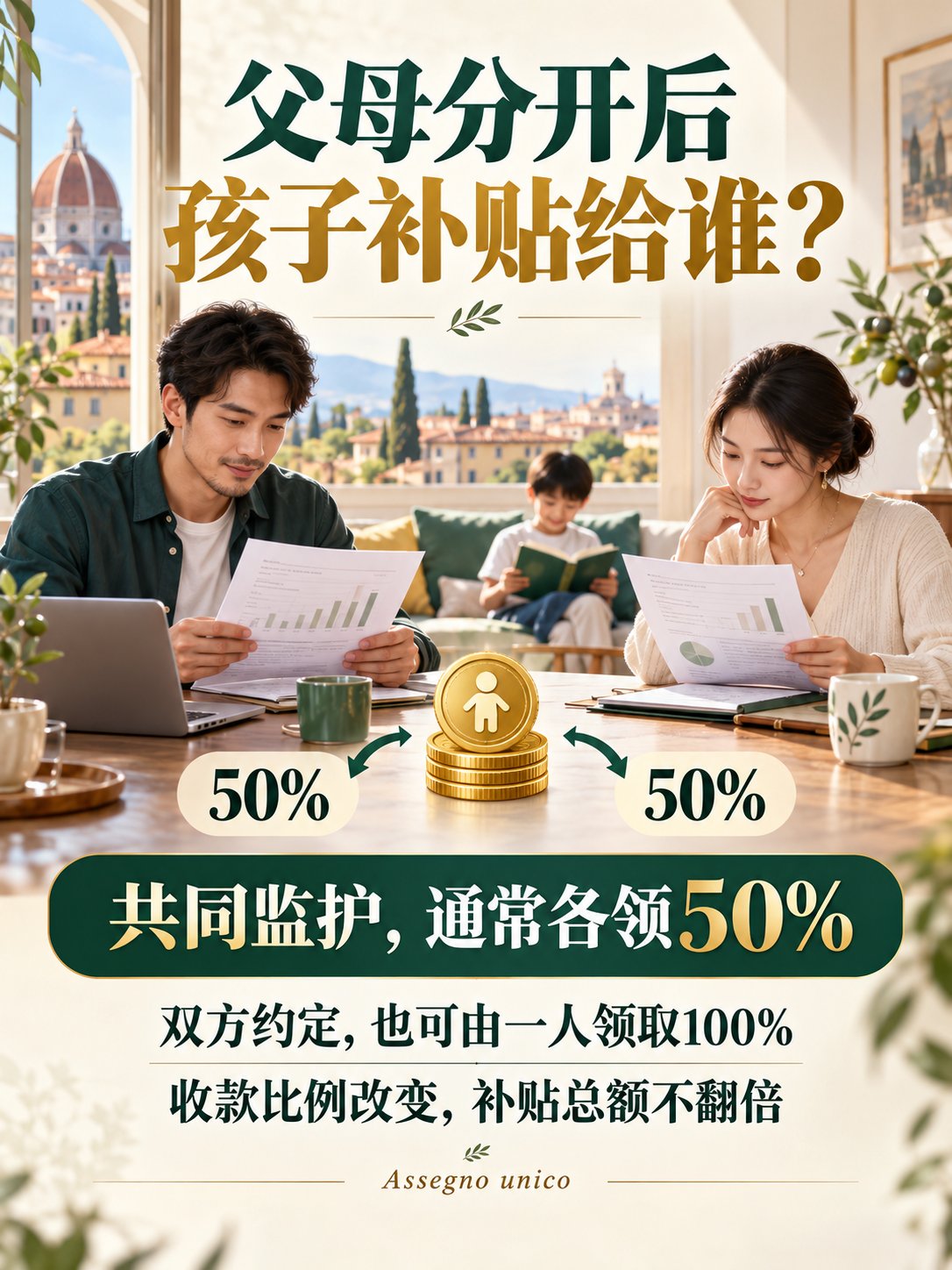 父母分开后，孩子补贴给谁?