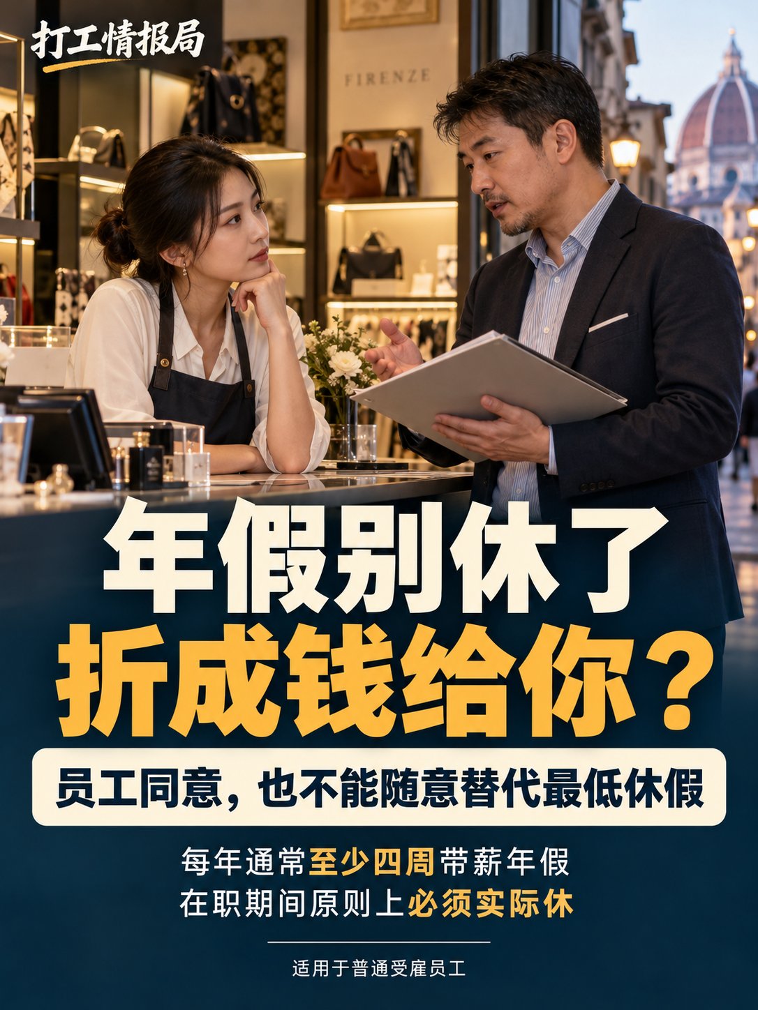 老板说“年假别休了，折成钱给你”，员工同意就可以吗？