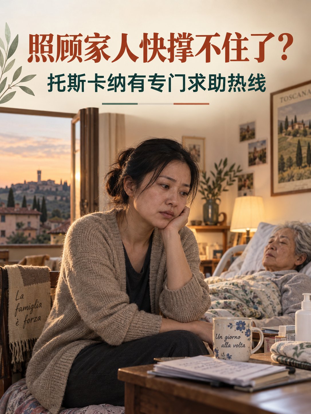 照顾家人快撑不住了？托斯卡纳设有专门求助热线