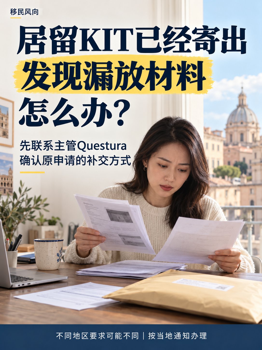 居留KIT已经寄出，发现漏放材料怎么办？
