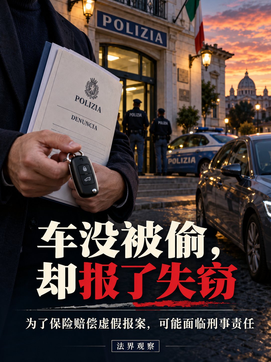 车没被偷，却报警说被偷了：想拿保险赔偿会怎样？