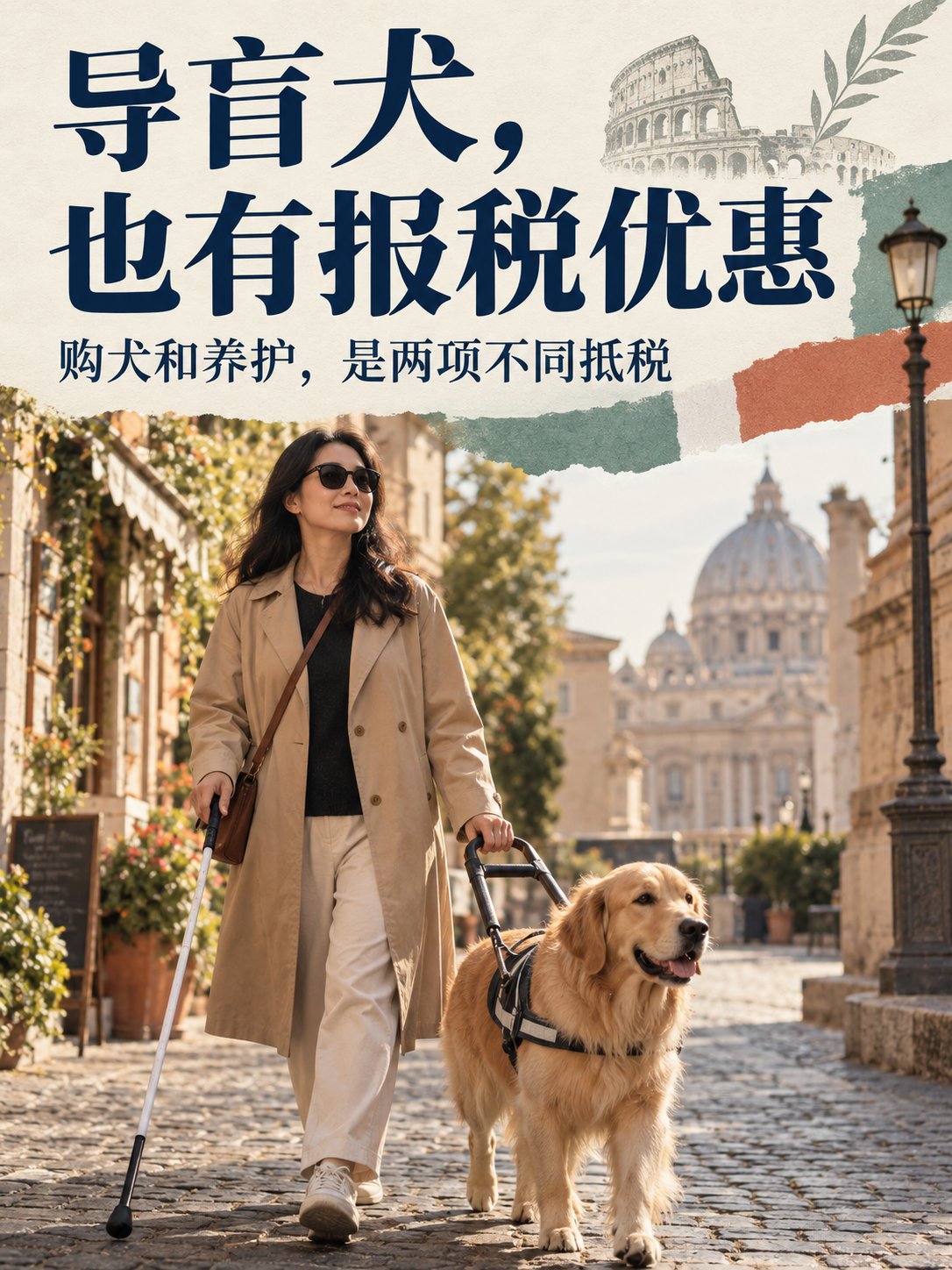 视障人士养导盲犬，报税时别漏掉这两项优惠