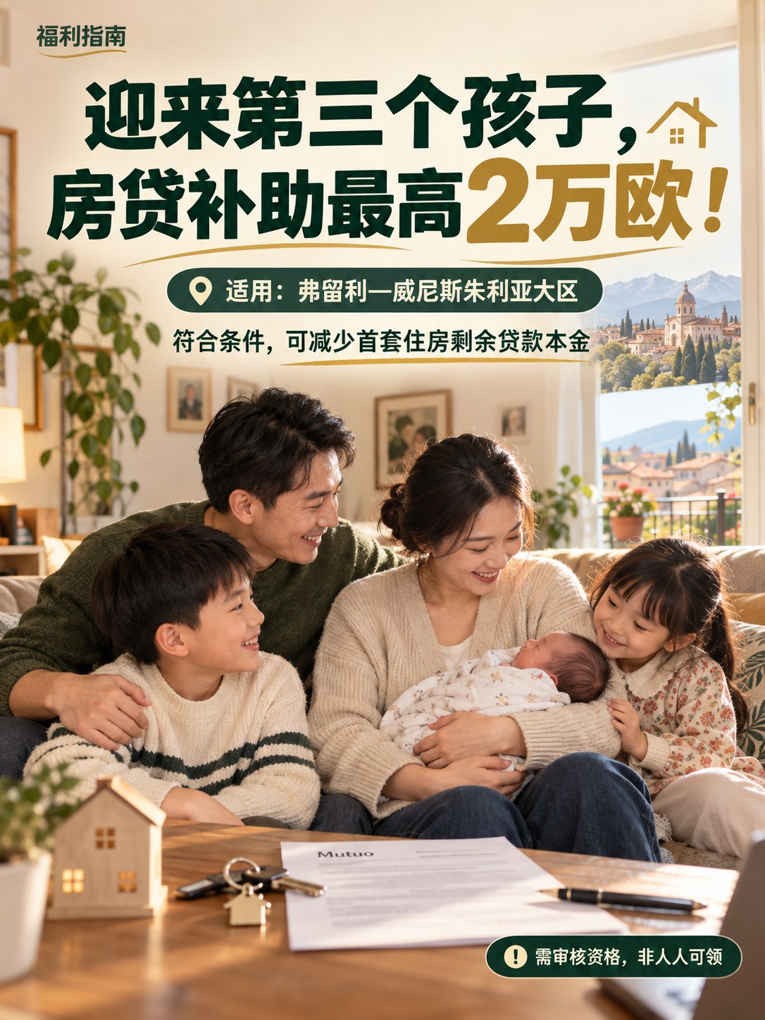 迎来第三个孩子，房贷补助最高2万欧！