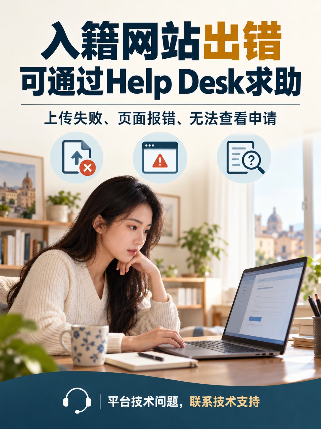 入籍网站出错，可通过Help Desk求助