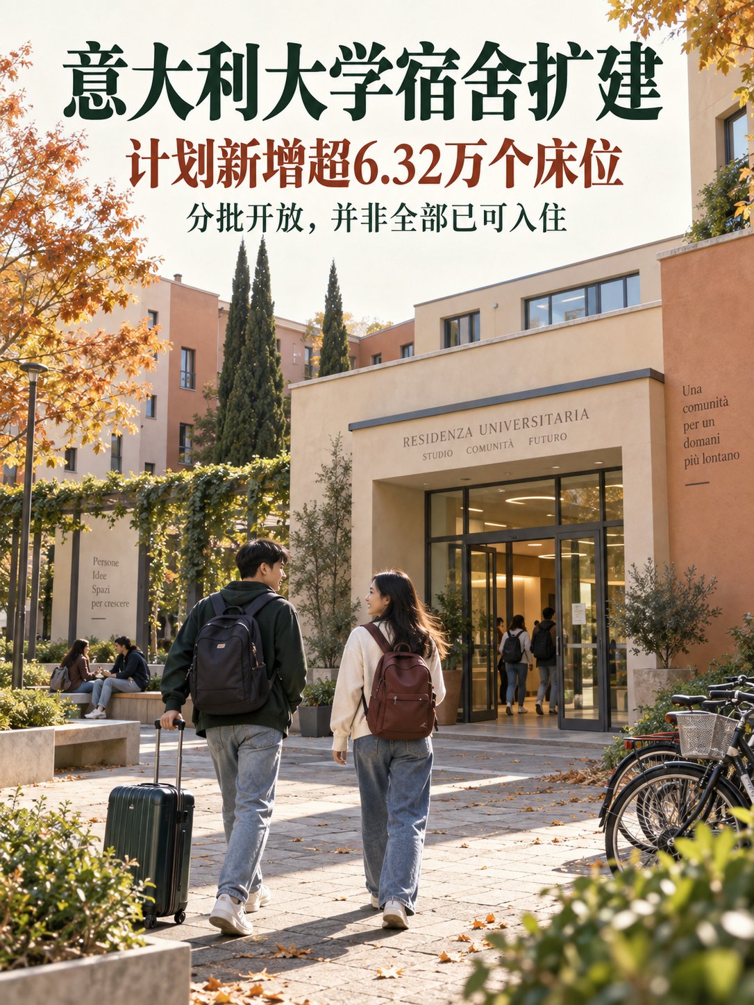 意大利大学新增6.32万个宿舍床位