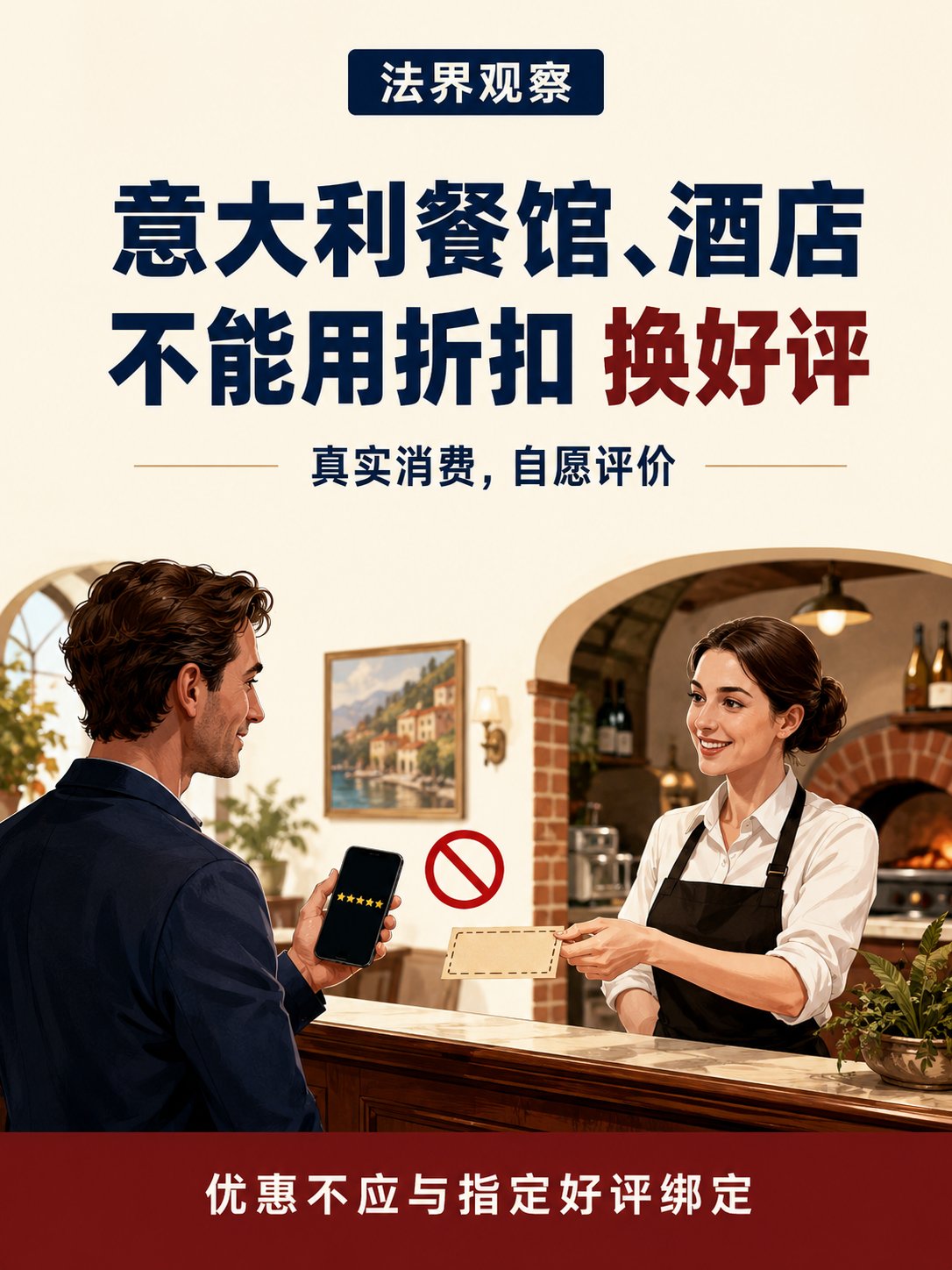 意大利餐馆、酒店，不能用折扣换好评