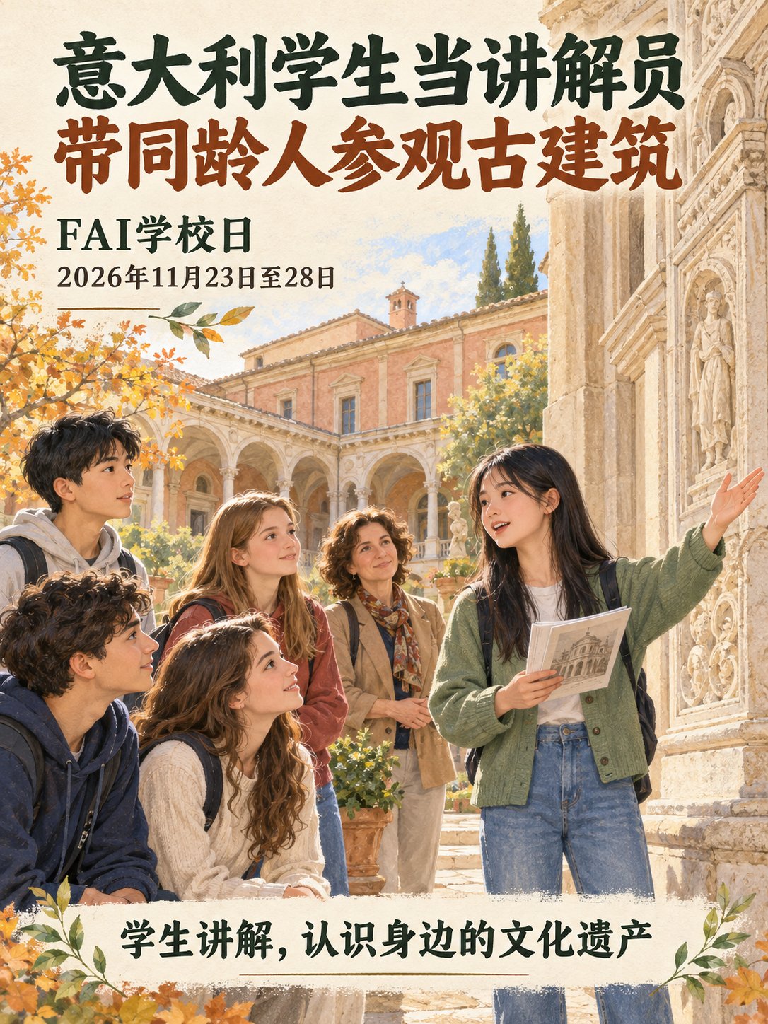 学生当讲解员，带同龄人参观古建筑