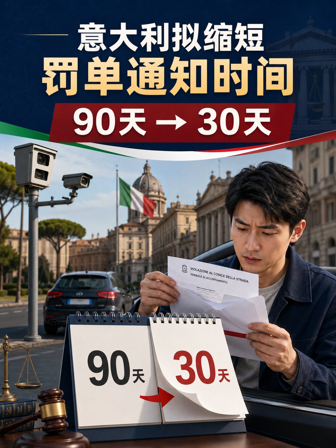 意大利拟缩短罚单通知时间：远程违章或须30天内寄出