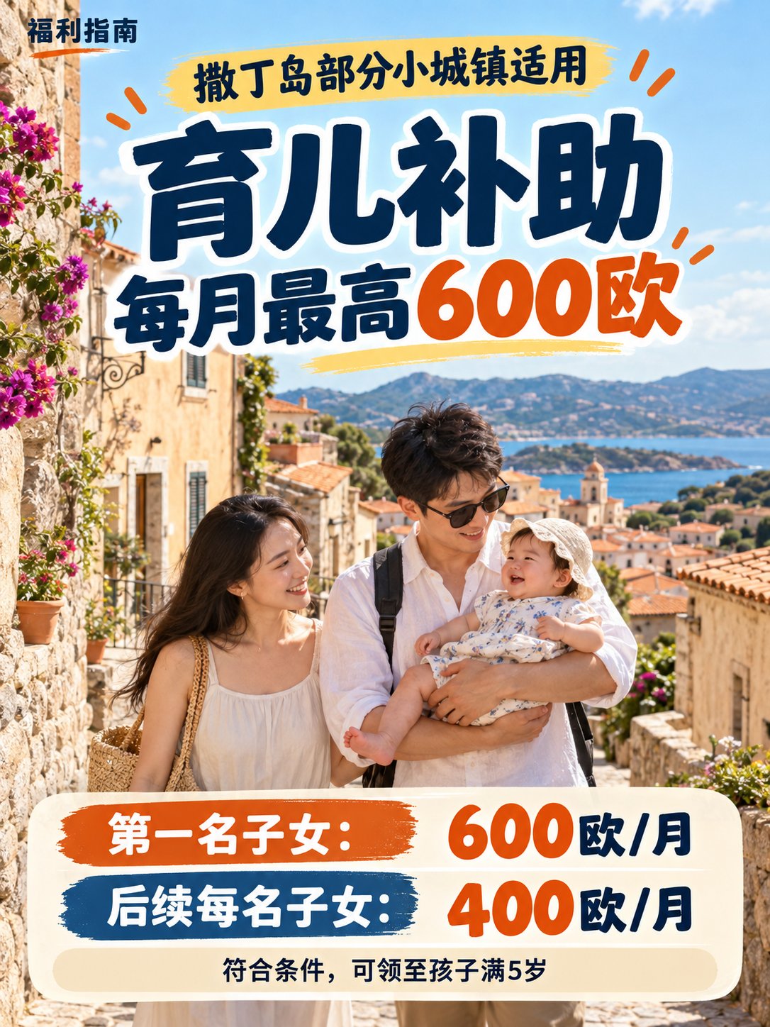 育儿补助每月最高600欧，这些小城镇的家庭可以申请！