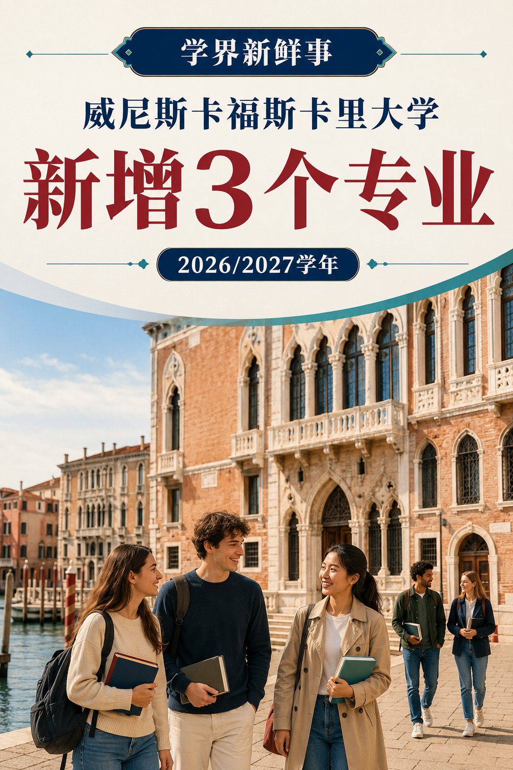 威尼斯卡福斯卡里大学新增3个专业