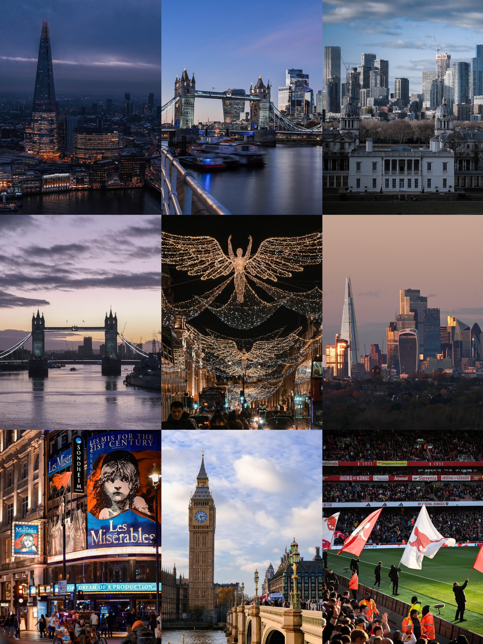 伦敦｜The Shard、塔桥、天使灯、大本钟、酋长球场