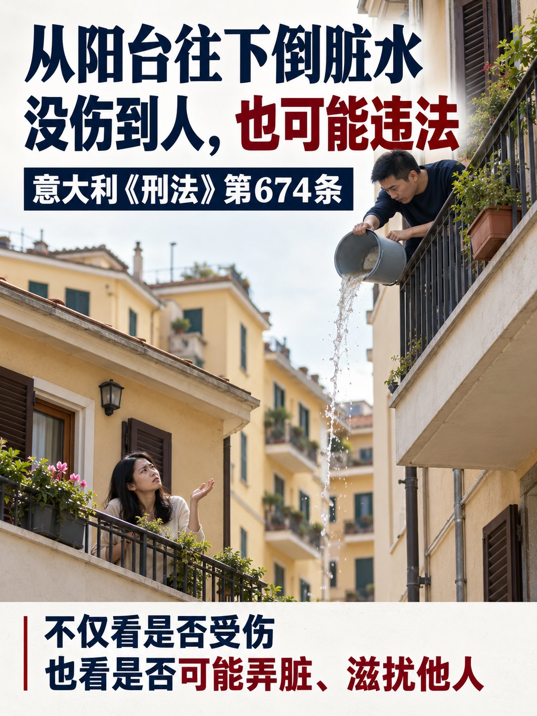 从阳台往下倒脏水，没伤到人也可能违法