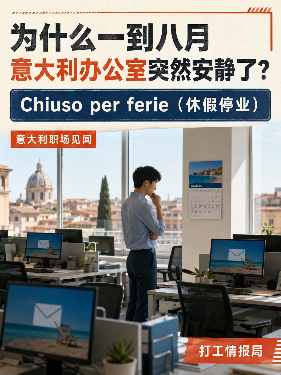 为什么一到八月，意大利办公室突然安静了？
