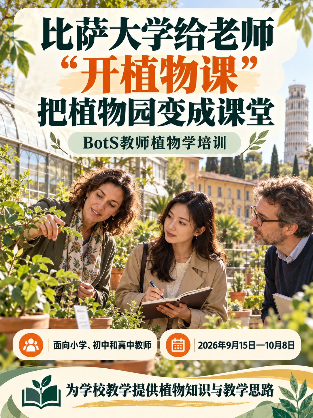 比萨大学给老师开植物课，把植物园变成教学课堂