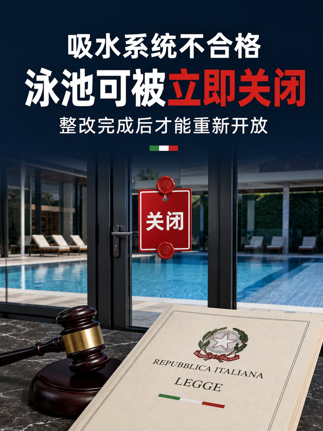 意大利泳池安全新规生效：吸水口不合格，可立即关闭