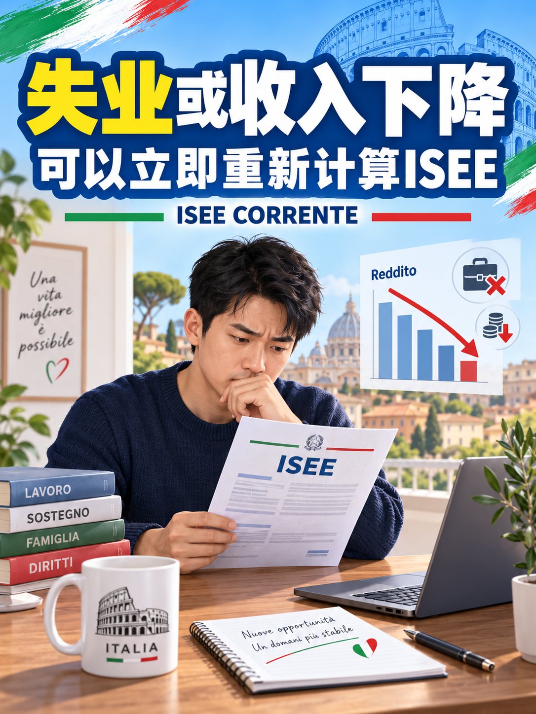 失业或收入下降，可以立即重新计算ISEE