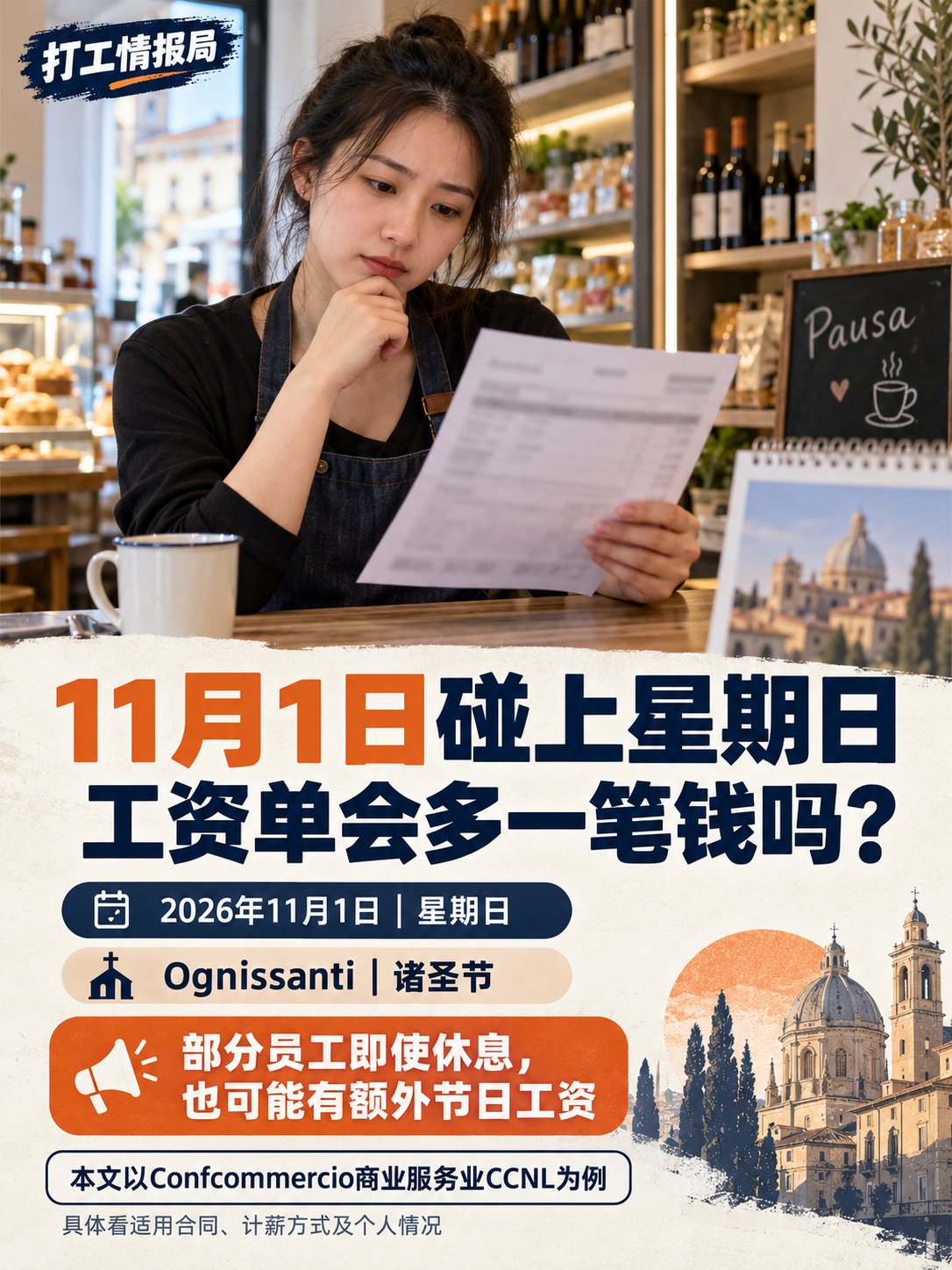 今年11月1日碰上星期日，工资单会多一笔钱吗？