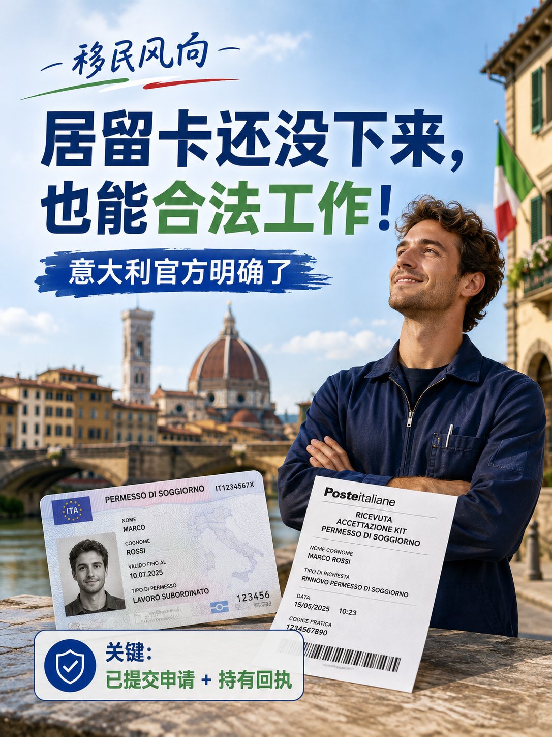 居留卡还没下来，也能合法工作！意大利官方明确了