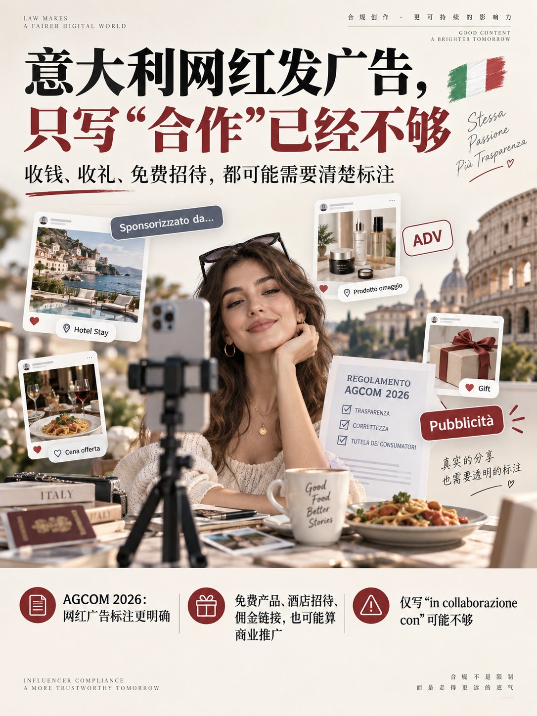 意大利网红发广告，只写“合作”已经不够
