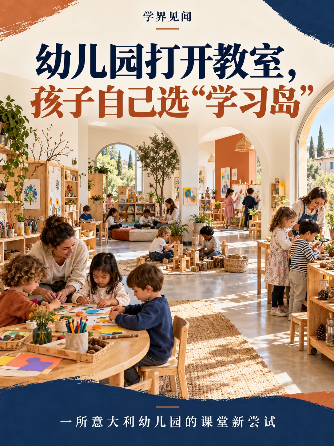 一所幼儿园打开教室，让孩子自己选“学习岛”
