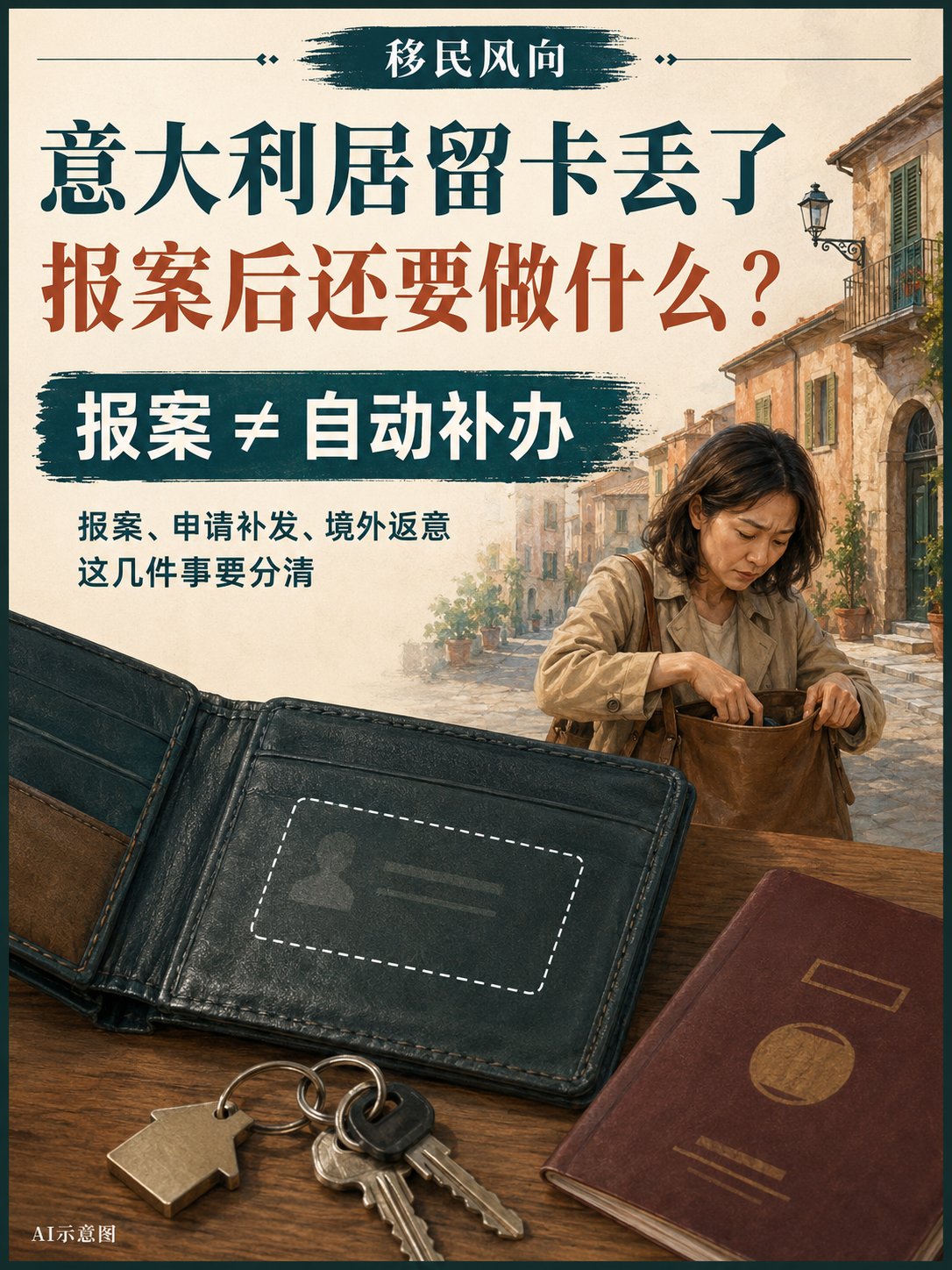 意大利居留卡丢了，报案后还要做什么？