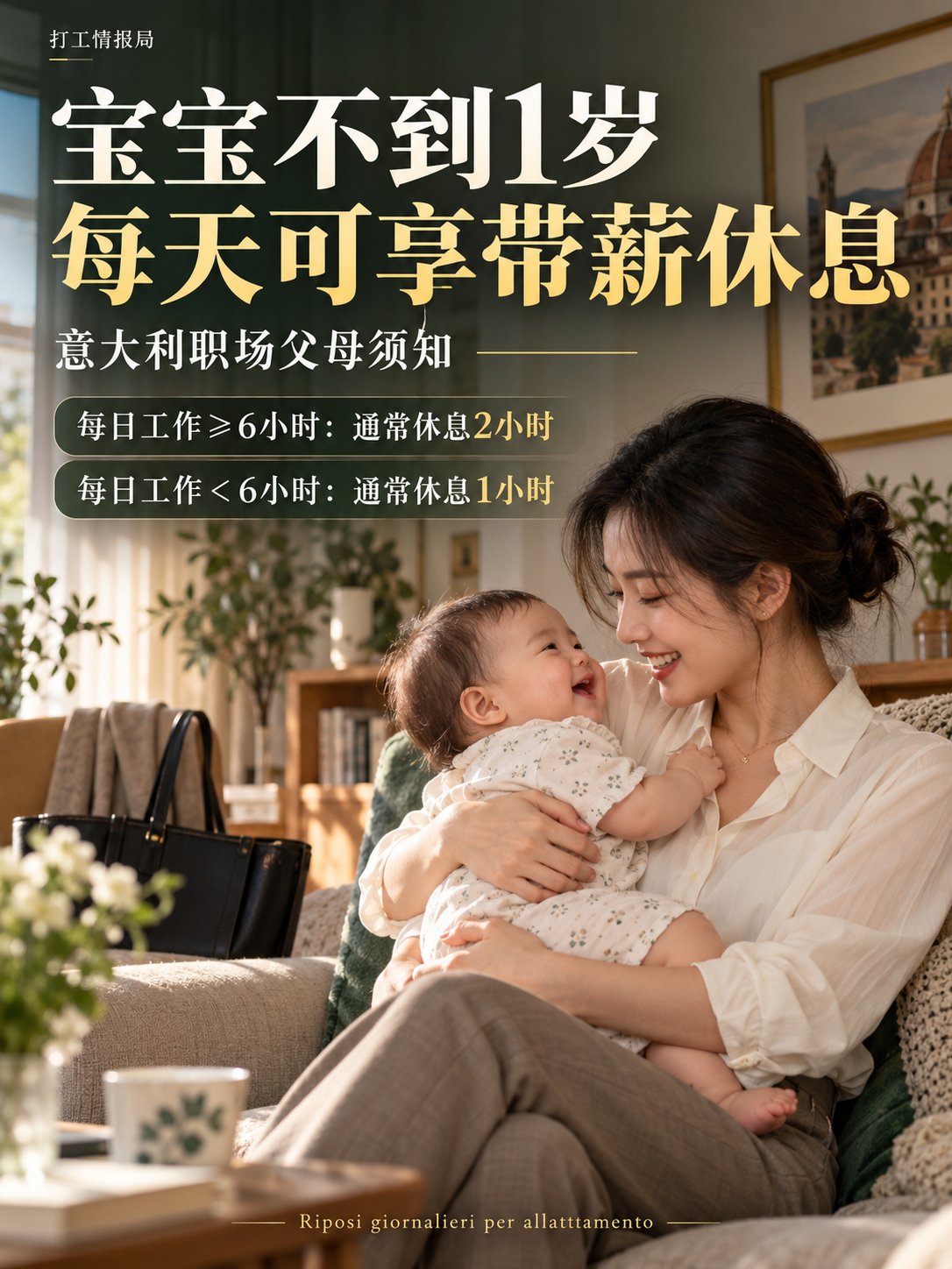 宝宝不到1岁，在意大利上班每天能休息几小时？