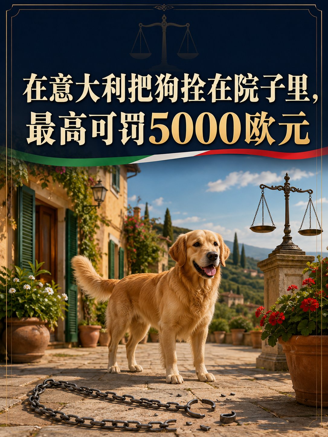 在意大利把狗拴在院子里，最高可罚5000欧元