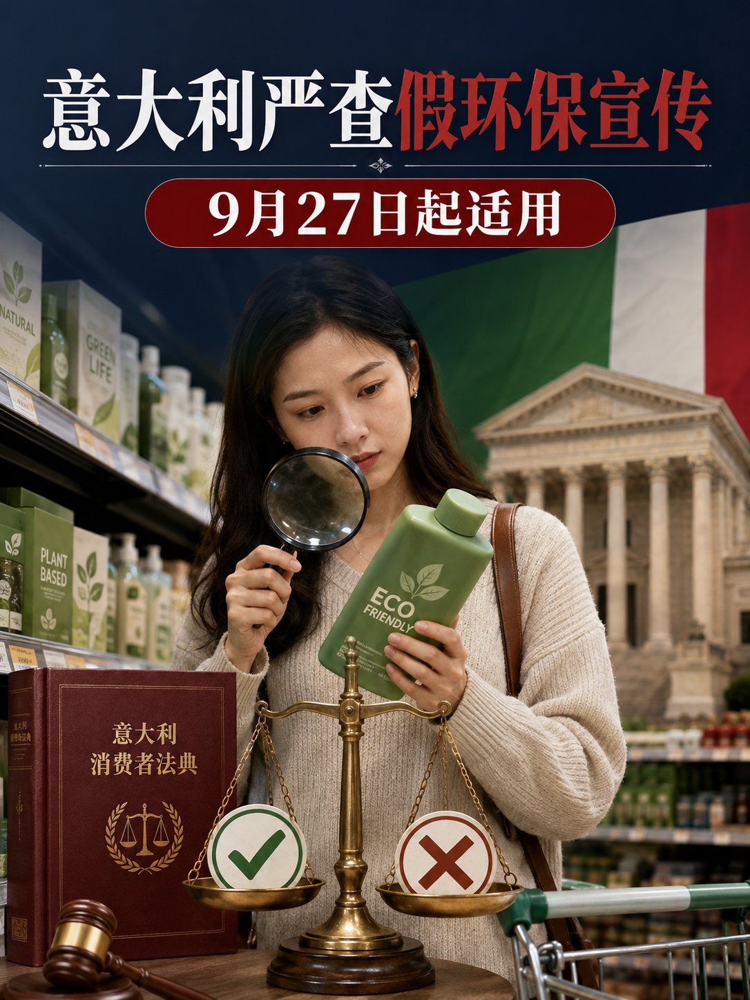 意大利将严查“假环保”宣传，只写绿色、环保、零排放，可能构成误导消费者