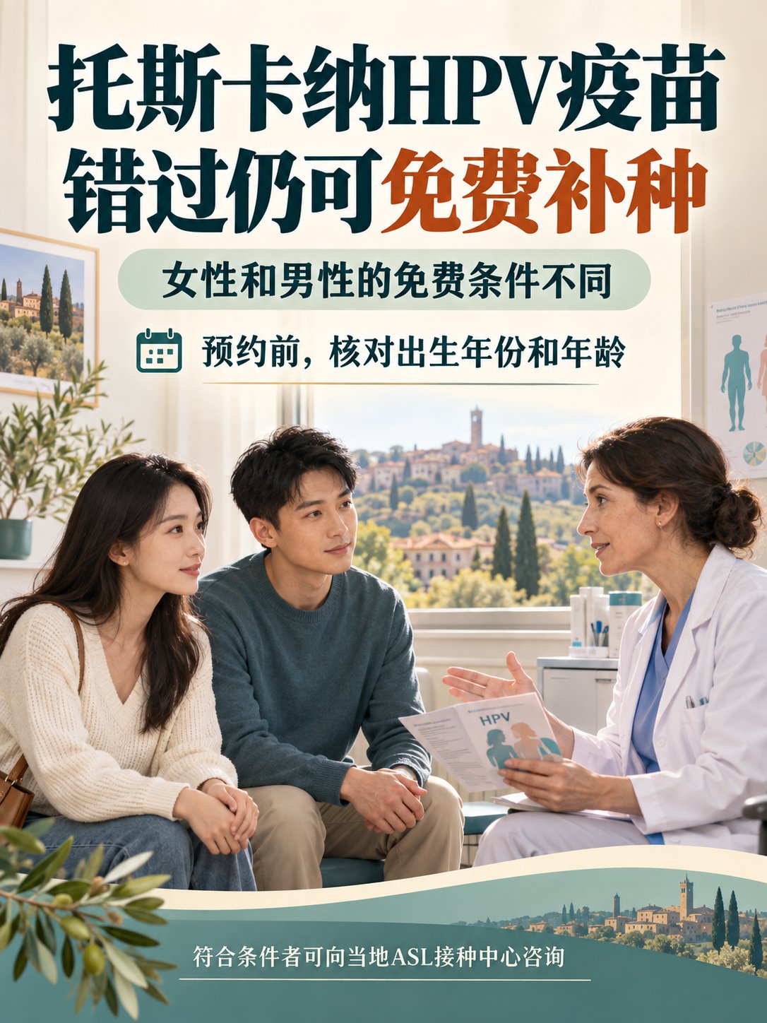 托斯卡纳HPV疫苗，错过仍可免费补种