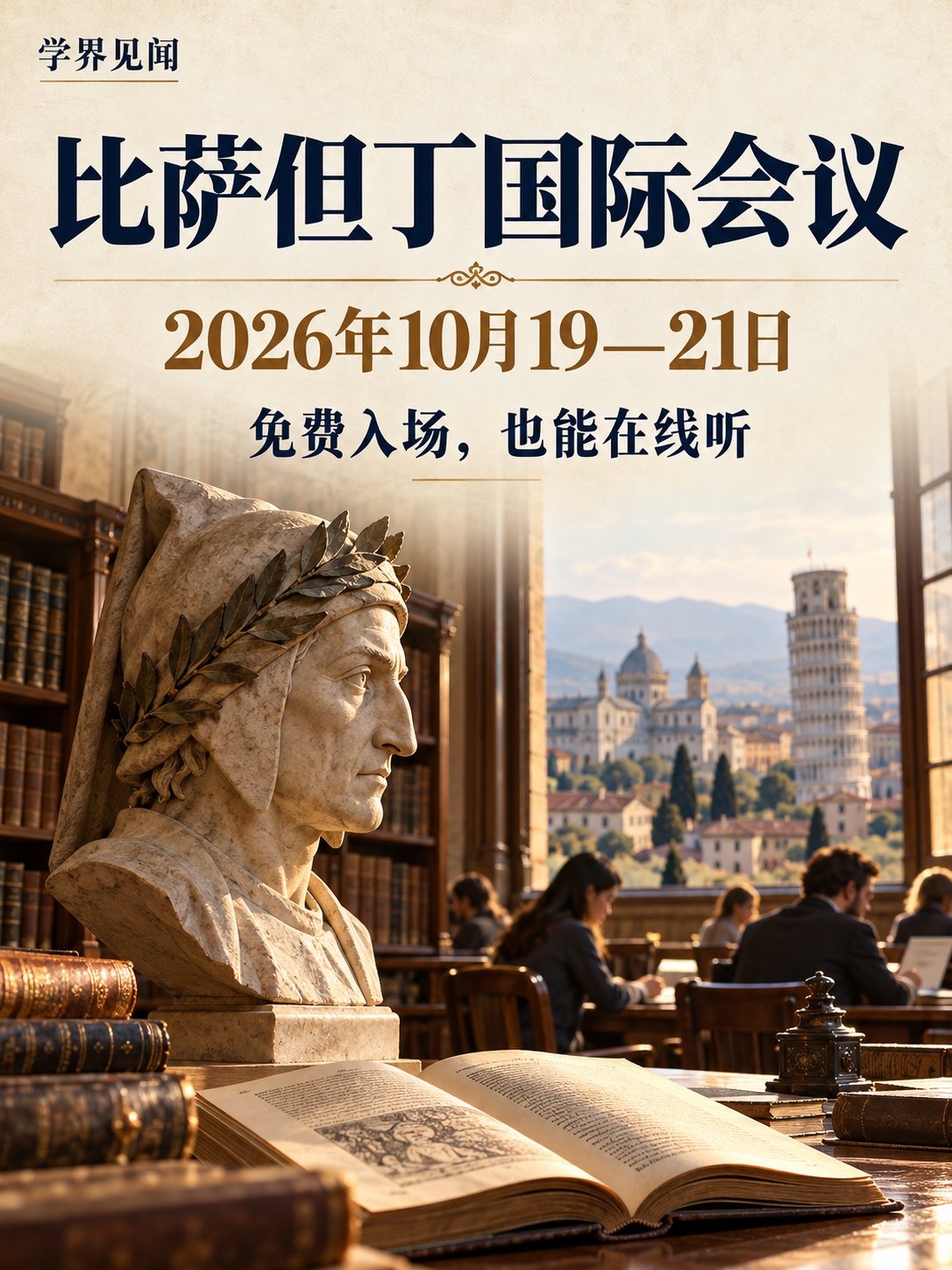 比萨10月举办但丁国际会议：免费入场，也能在线听！