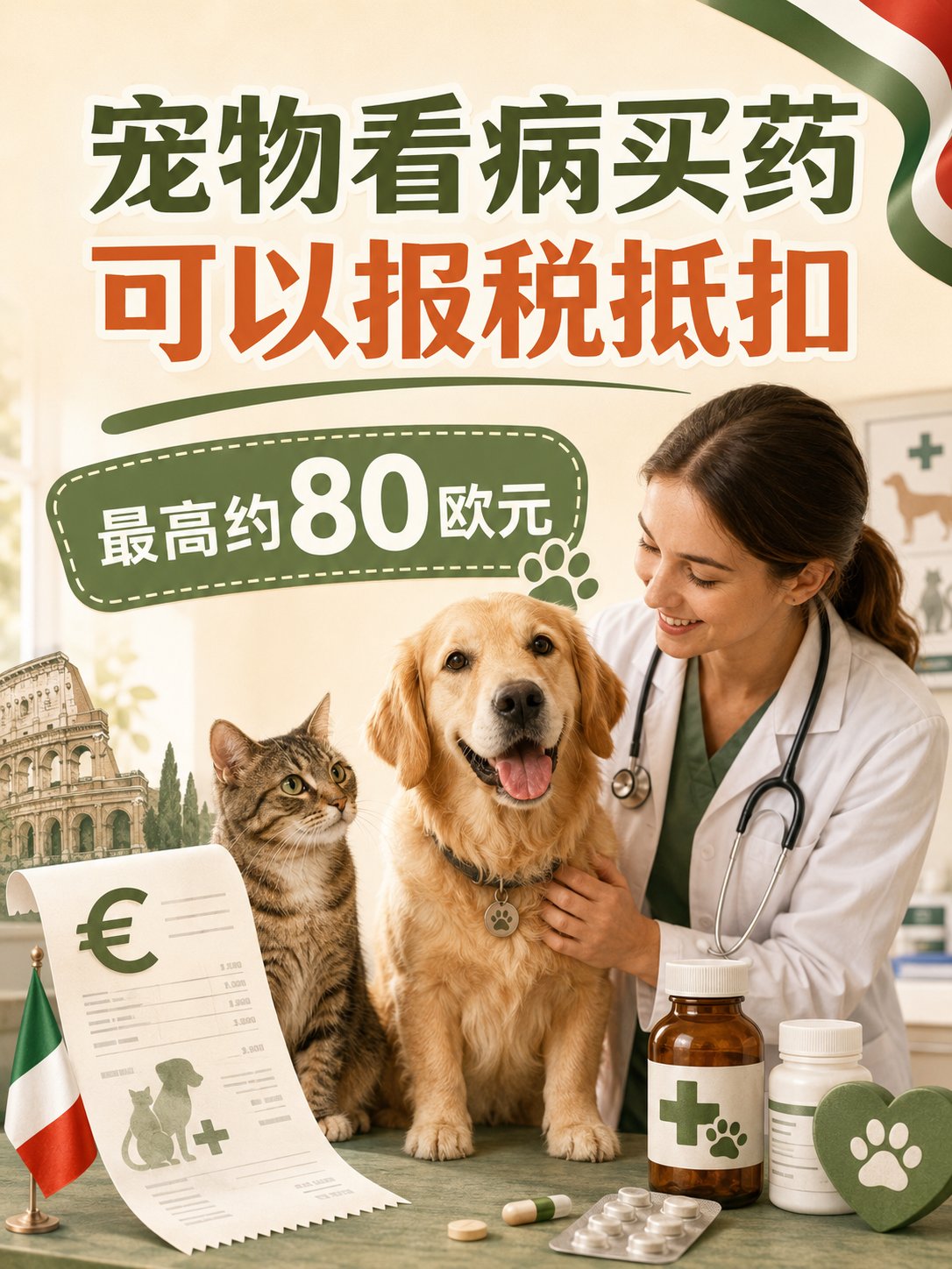 在意大利养宠物，看病买药最多可抵税约80欧元