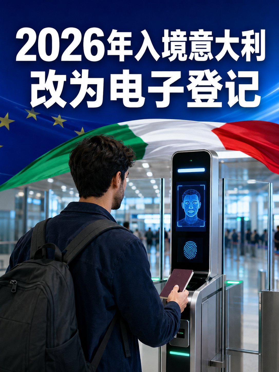 2026年进入意大利改为电子登记，护照盖章将逐步被人脸和指纹取代