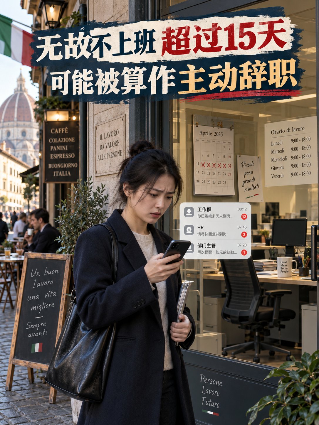 无故不上班超过15天，可能被算作主动辞职