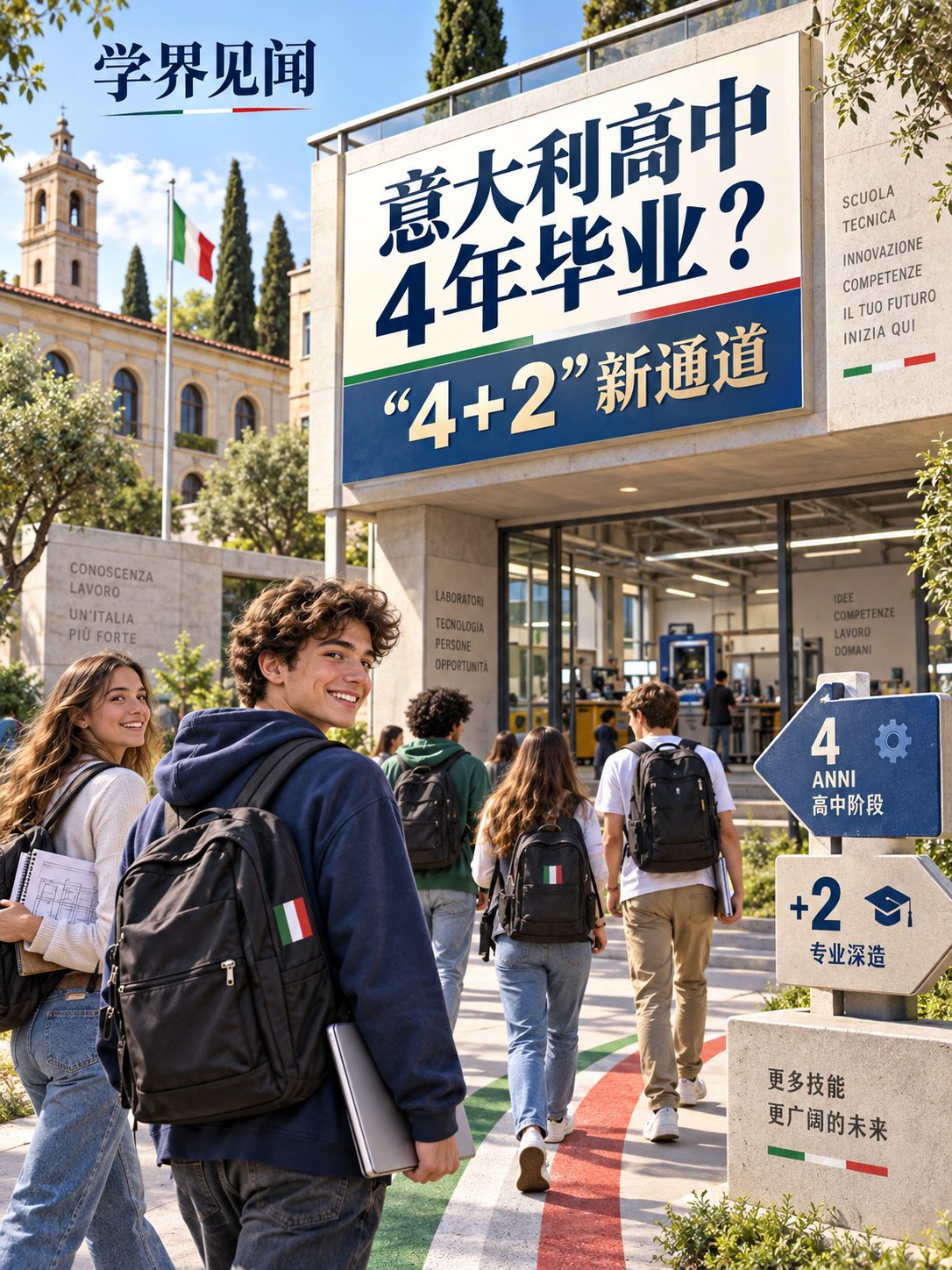意大利高中可以4年毕业，700多所学校开出“4+2”新通道