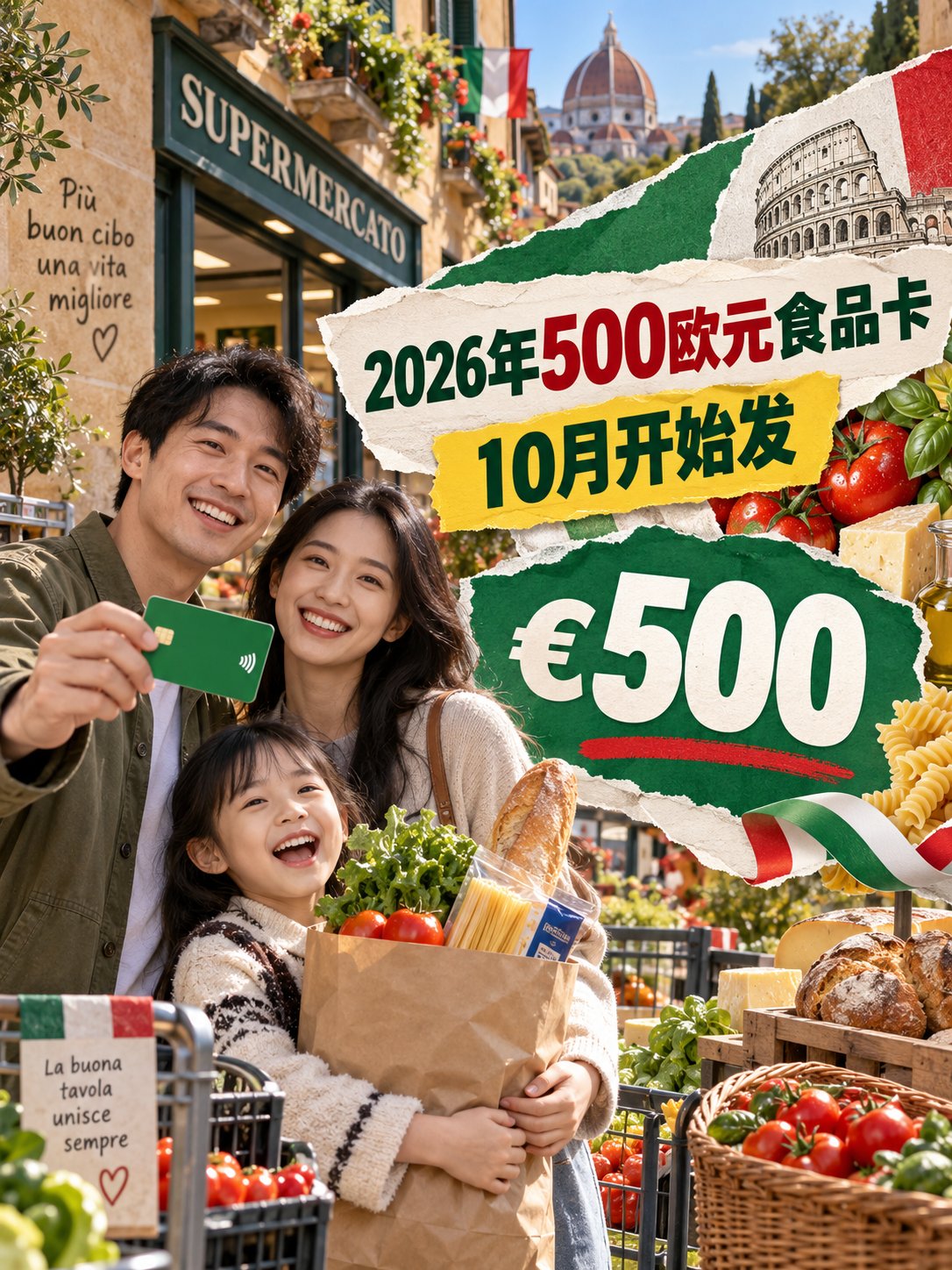 2026年500欧元食品卡，10月开始发