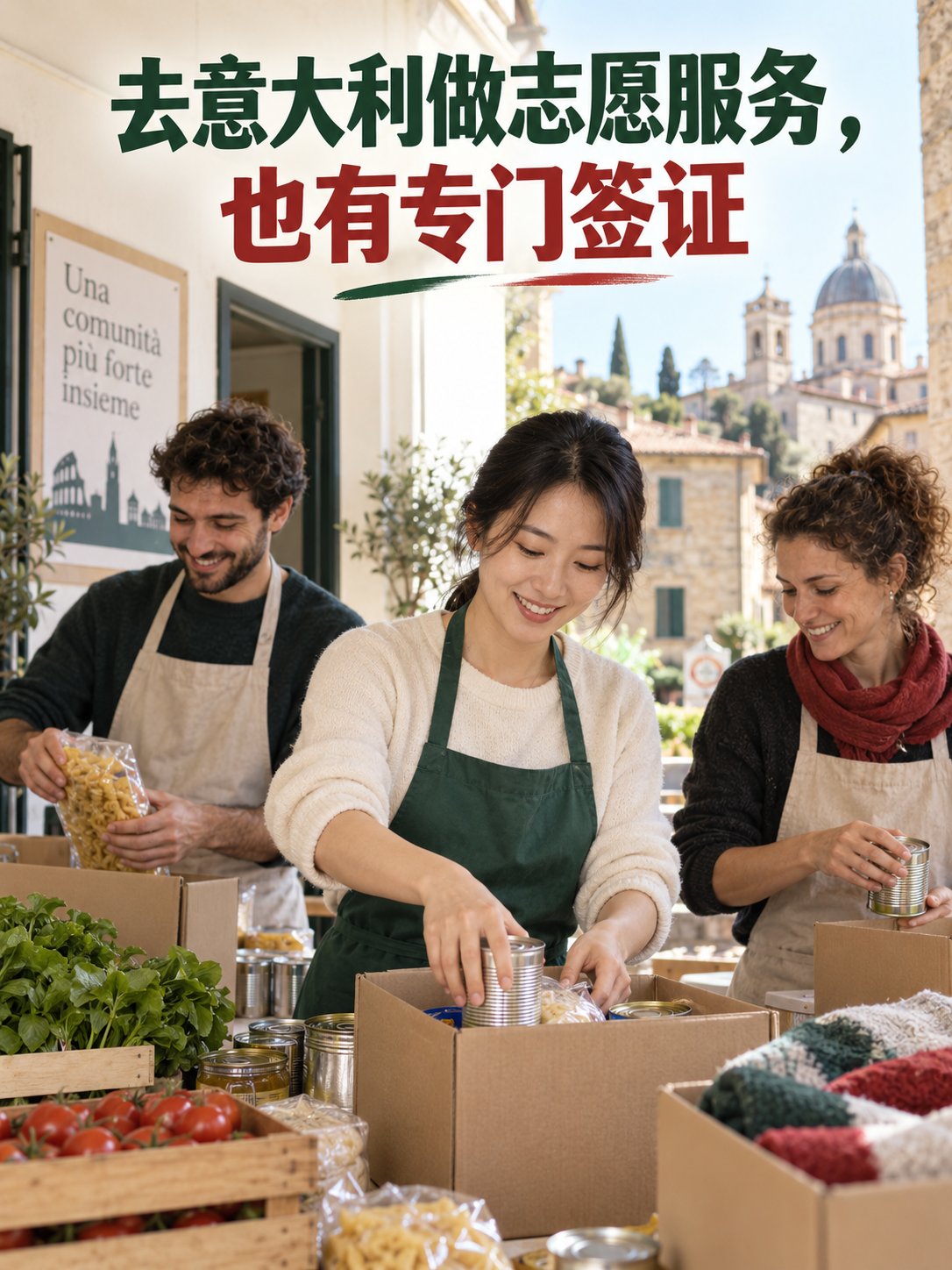 去意大利做志愿服务，也有专门签证