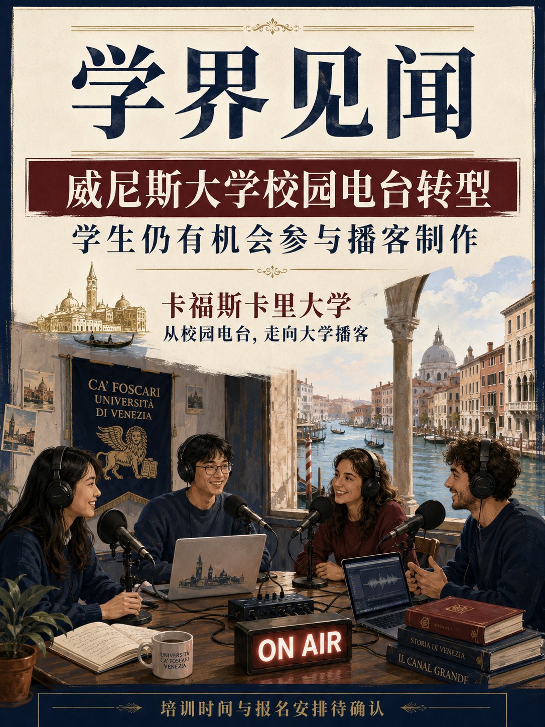 威尼斯大学校园电台转型，学生还能参与播客制作