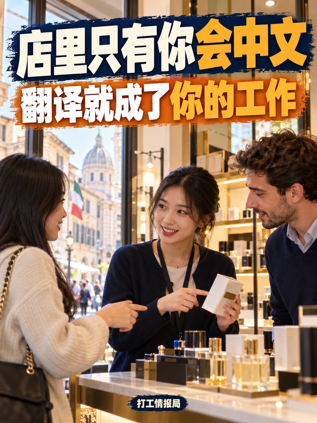 店里只有你会中文，翻译就成了你的工作