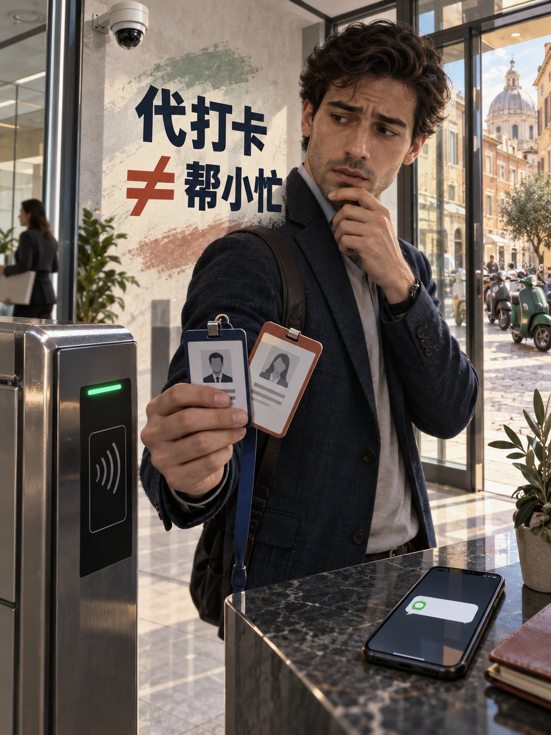 帮同事代打卡，可能两个人一起丢工作