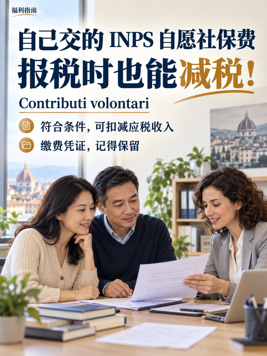 自己交的INPS自愿社保费，报税时也能减税！